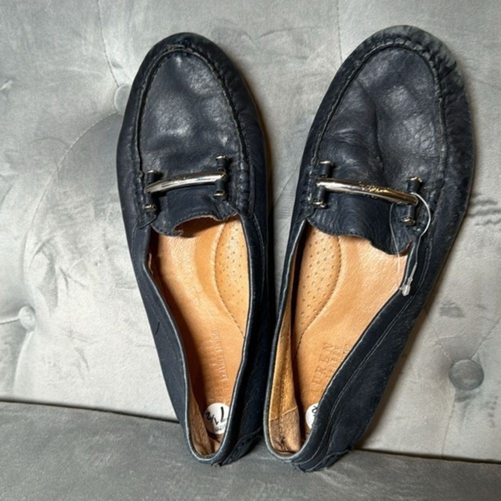 Lauren Ralph Lauren driver shoes navy caliana Loafers Leather Slip On Flats